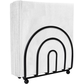 U Chef Servilletero para Mesa y Comedor de Cocina, Dispensador de Servilletas de Metal, Soporte para Servilletas, Decoración de Cocina y Hogar (Negro)