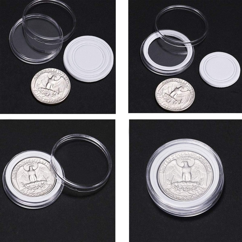 Osuter Coin Capsules Storage Plastic Coin Holder with Storage Box