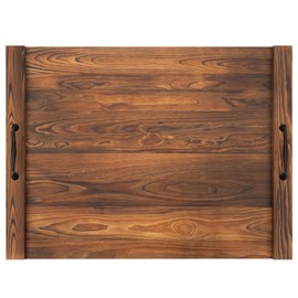 Lynicon Noodle Board Stove Cover with Handles, Sink Wood Stove Top Covers for Electric & Gas Stove, RV Stove Burner Cover, Farmhouse Decorative Wooden Tray for Kitchen (Retro Brown)