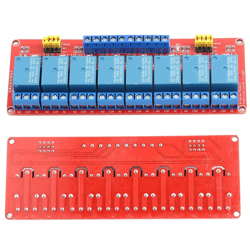 24 V 8-channel relay module, relay with optocoupler insulation, high
