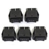 RuiLing 5pcs KCD4 Square Rocker Switch 6Pin ON-Off-ON 3-Position Black