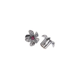 Replica Set of 2 Valve Caps Flower, Chrome