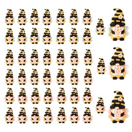 Lyreh 48pcs Mini Gnomes Figurines,Spring Tiny Bee Gnomes Figurines Cute Small Bumble Bees Ornaments Fall Summer Gift Miniature Toys for Home Garden Car Dollhouses Decor