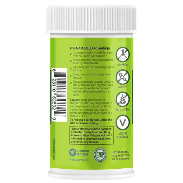 NATURELO NATURELO Probiotics for Digestive Health - 50 Billion CFU,