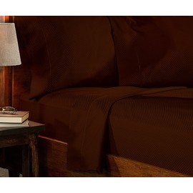 Organic Earth Egyptian Comfort 1800 Series Eco-Friendly 6 Piece Sheet Set, Full, Brown