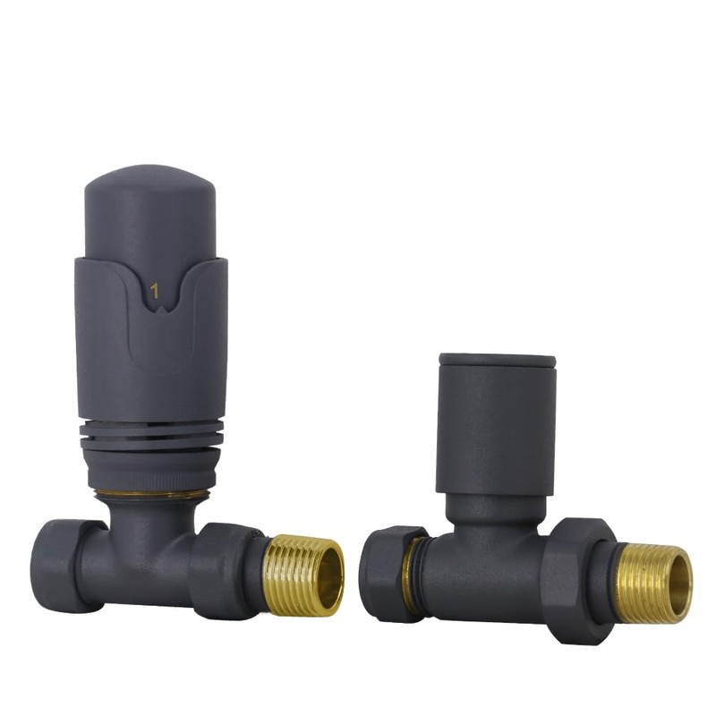NRG Straight TRV Thermostatic Radiator Valve with Free Manual Straight