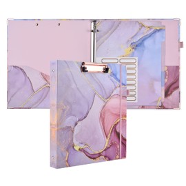 Nelovi Cute Decorative 3 Ring Binder for Letter Size(11" x 8.5") Paper with 5-Tab Dividers, File Folder Labels, and Low Profile Clipboard. 1 Inch Pink Clipboard Binder for Cute School/Office Supplies