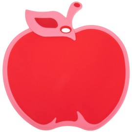 SHERCHPRY Red Apple Serving Board, Fruit- shaped Cutting Board with Handle, Plastic Kitchen Chopping Board