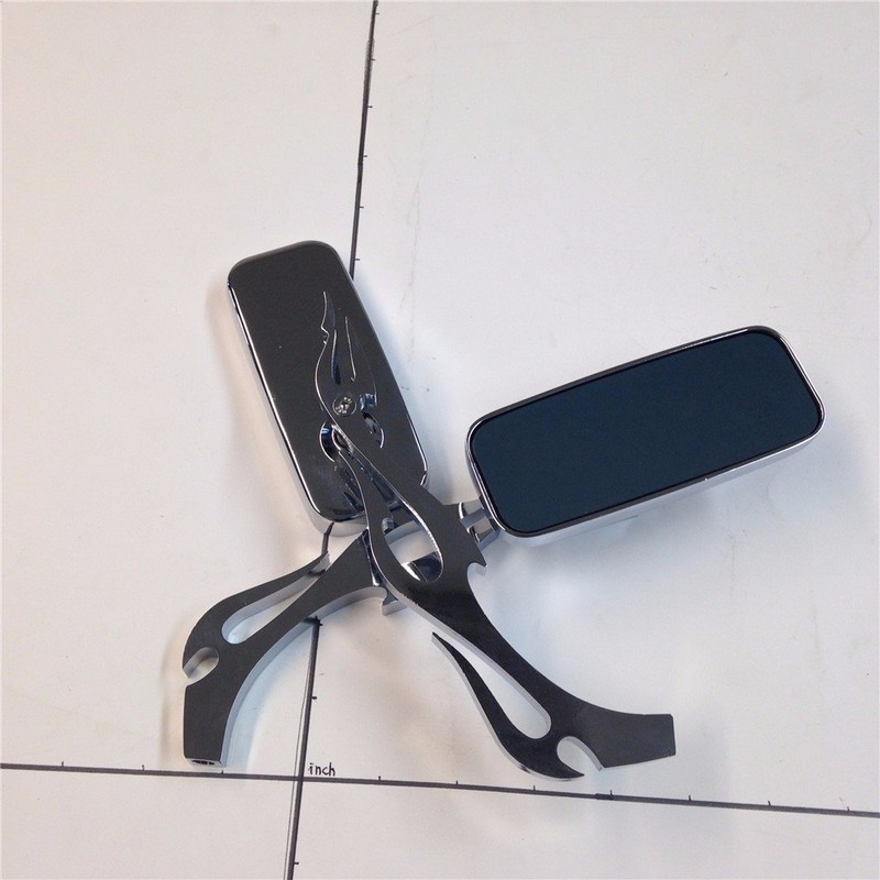 XKMT-Chrome Running Mirror Rectangle Shape Flame/Fire Stem Compatible With Hayabusa