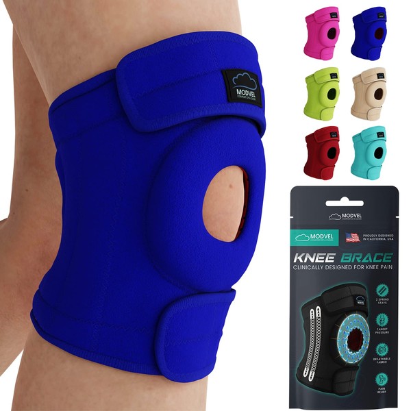 Modvel ELITE Knee Brace With Side Stabilizers & Patella Gel Pads for Maximum Knee Pain Support and Fast Recovery for Men and Women, Medical Knee Pad for Running, Workout, Arthritis, Joint Recovery.