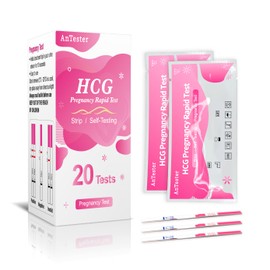 AnTester 20x Pregnancy Test Strips Kit with Urine Cups hCG Test Strips - Early Detection Home Rapid Prenancy Tests Kit 10mIU/mL