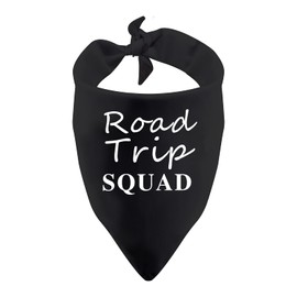 1 Piece Road Trip Squad Funny Dog Bandana Camping Dog Bandana Funny Dog Bandana (Road Trip Squad Black)