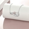 POPKIMI Infinity Necklace Sterling Silver Love Heart Pendant Necklace Fashion