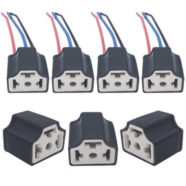 H4 Coupler, 3 Wire CTRICALVER Headlight Connector, Black Wire Bundle Fog Lamp, Headlight Socket Ceramic for Car Truck Headlight Fog Light Fixing (4 pcs)