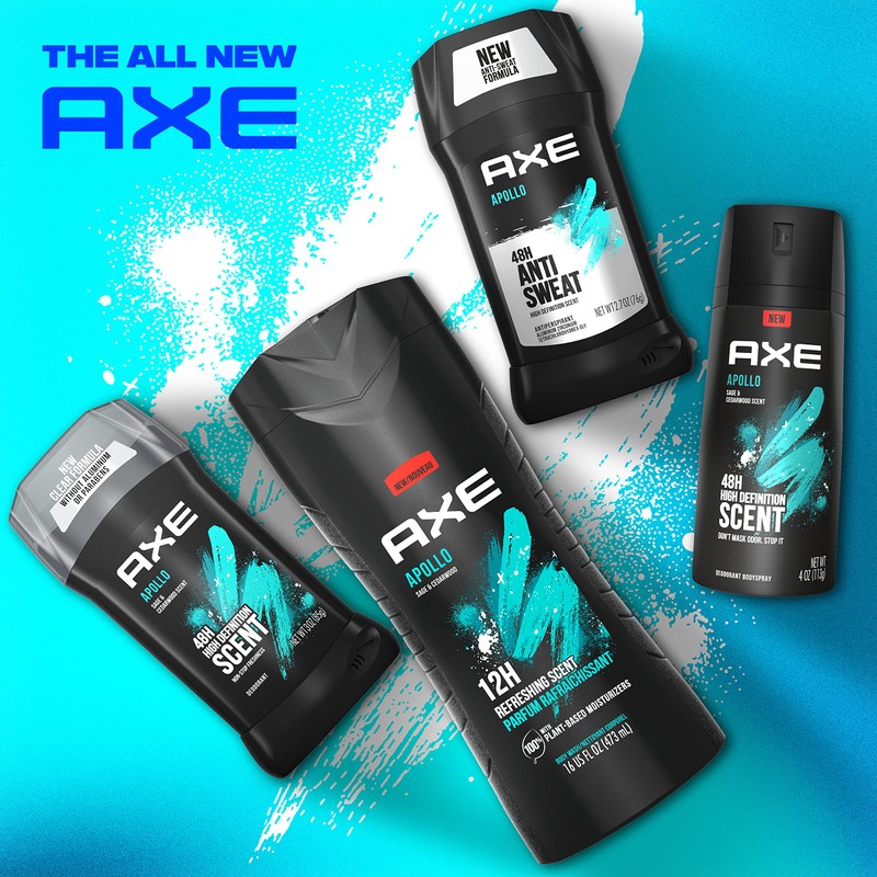 AXE Apollo Deodorant Stick 4 Count For Long Lasting Odor