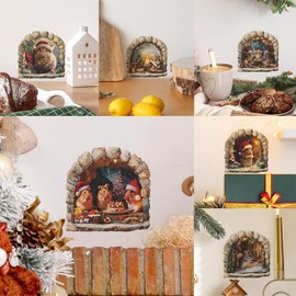 6 Sheets Christmas Squirrel Mouse Hole Wall Sticker Cute Winter Christmas Wall Decals Xmas Cute Mouse Christmas Wall Decor for School Home Office Party Supplies Holiday Decor