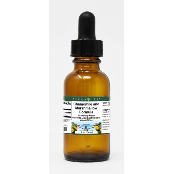 Chamomile and Marshmallow Formula Glycerite Liquid Extract (1:5) - Strawberry