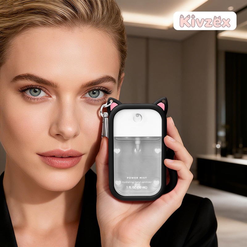 Kivzex Cat Silicone Case for Touchland Hand Sanitizer Spray with