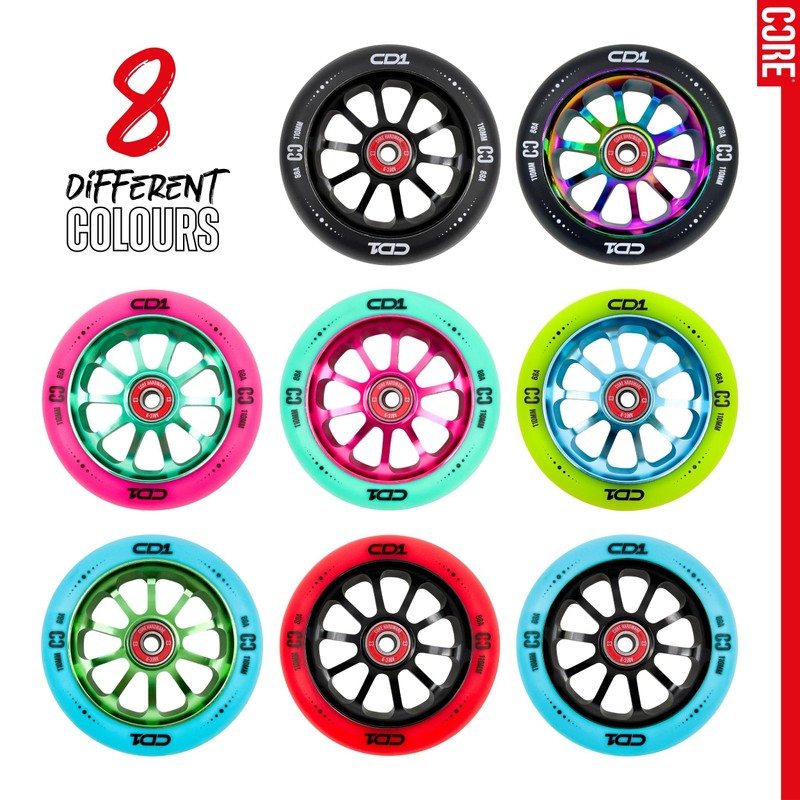 CORE CD1 Spoked Stunt Scooter Wheel 110mm ABEC 9 Bearings