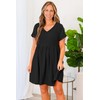 liher Women Short Sleeve Summer Tunic Dress V Neck Casual