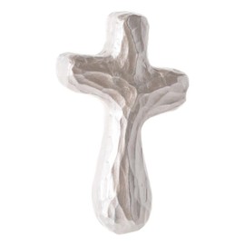 Holy Land Wood and Stone Journey Holding Cross - JHC (White Indescence)