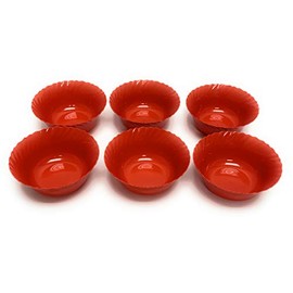 Mintra Home Curly Collection (5in Bowl 6pk, Red)