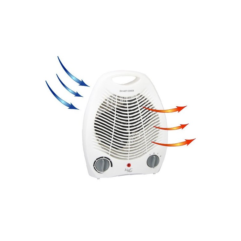 Vie Air Portable 2-Settings Fan Heater with Adjustable Thermostat, 1500W,