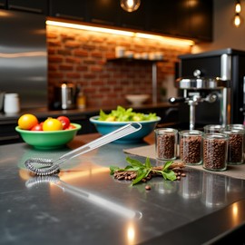 1Pc Silver Egg Beater Stainless Steel Mini Spring Coil Whisk Handheld Milk Frother Foamer Sauce Stirrer Blender Coffee Mixer Kitchen Egg Tools Whisks