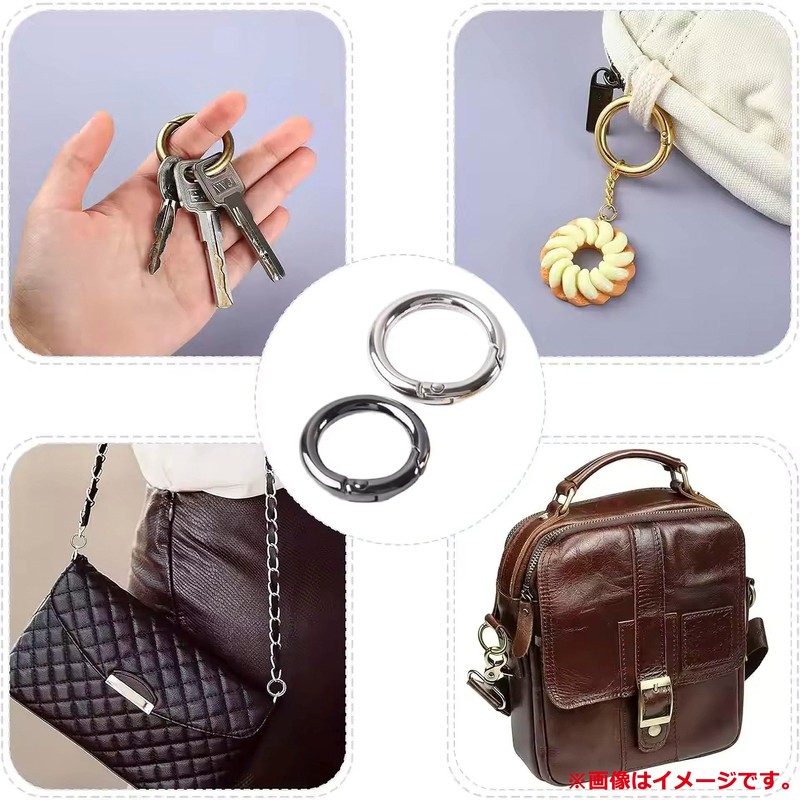 Audiofan Round Carabiner Key Ring Keychain 6 Pcs Outer Diameter