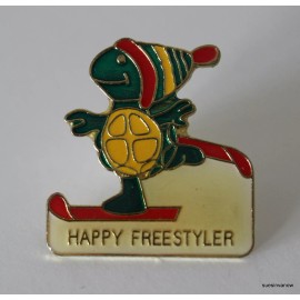 Ramson New Free style ski Lapel Hat Pin green turtle Tie Tack Skiing Sports Wheels