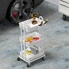 SimpleHouseware 3-Tier Kitchen Cart Multifunctional Rolling Utility Cart with Hanging