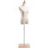 Female Display Dress Form Mannequin in Natural Canvas on Modern