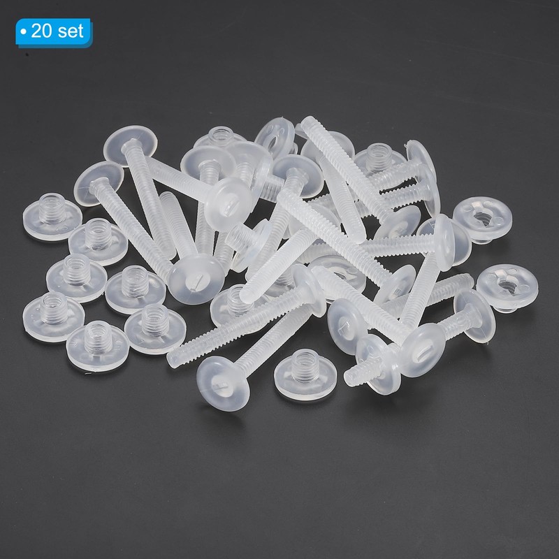 PATIKIL 40mm Chicago Screws, 20 Sets Plastic Chicago Screw Binding