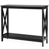 Giantex Console Table 2-Tier with Storage Shelf,X-Design Bookshelf Narrow Accent