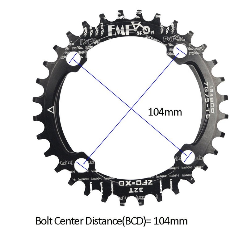 UPANBIKE Bike Narrow Wide Chainring 104 BCD Round Shape Single