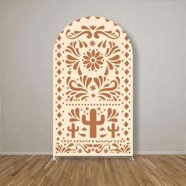 ittsmnt Mexican Fiesta Theme Arch Backdrop Cover Baptism Baby Shower Arch Stretchy Fabric Covers Wedding Bridal Event Birthday Parties Decorations (3x6ft Cover,3741)