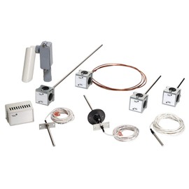 Johnson Controls TE-636GV-2 Series TE-6300 Thermistor Temperature Sensor, 10k ohm, Type II, VAV Flange Mount, Flange Mounting Style, 4" Probe Length
