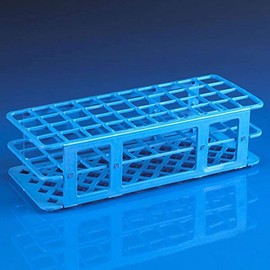 Globe Scientific 456704 Polypropylene Microcentrifuge Tube Rack, 25mm Tube, Blue, 40-Place