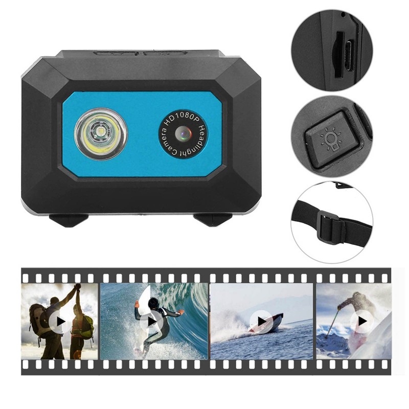 HD Action Camera Head Mounted Camera Head Camera for Video