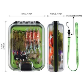 Maxcatch Fly Fishing Flies Kit Handmade Assortment Dry/Wet Flies, Nymphs, Streamers with Box Included (Flies Assortment 72 Flies with Fly Box)