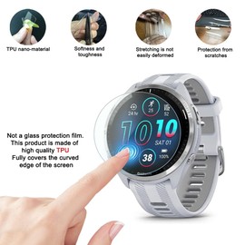 ISRcnst - Protectores de pantalla compatibles con Garmin Forerunner 965, película protectora de TPU transparente para reloj inteligente, instalación sin burbujas, alta definición y tapón de carga para