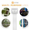 GTSE 8 Inch White/Clear Zip Ties, 100 Pack, 40lb Strength,