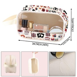 Casino Clear Makeup Bag Casino Gambling Lover Gift Queen of The Machine Leather Cosmetic Bag Slot Gambling Lucky Gift (Machine PU)
