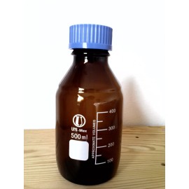 beyondsupply Lab Glass amber culture media bottle w cap autoclavable reagent 500 ml new