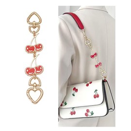 Women Bag Extender Chain Purse Strap Extenders for Bag Purse Accessories for Handbags Purse Bag Making Supplies (1x Red Cherry)