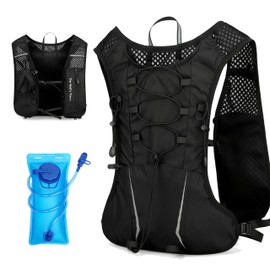 XBT Hydration Pack with 2L Water Bladder – Lightweight Running Vest for Men & Women – Adjustable, Breathable, Reflective Hydration Backpack for Hiking, Cycling, Trail Running,Marathon