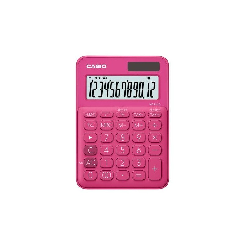 Casio MS-20UC-PK Desktop Calculator, 12 Digits 2.3 x 10.5 x