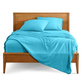 Bare Home King Sheet Set - Luxury 1800 Ultra-Soft Microfiber King Bed Sheets - Double Brushed - Deep Pockets - Easy Fit - 4 Piece Set - Bedding Sheets & Pillowcases (King, Aqua)