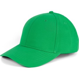 styleBREAKER 04023018 Unisex Baseball Cap with Brushed Surface, 6 Panel Cap, Plain, Velcro Adjustable, Frog Green