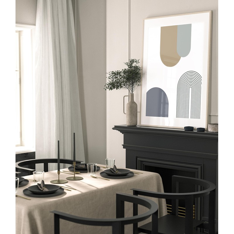 Abstract Geometric Shapes, Home Decor, Mid Century Modern Wall Art